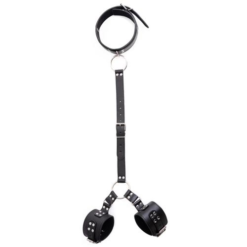 PU Leather Erotic Handcuffs black PC