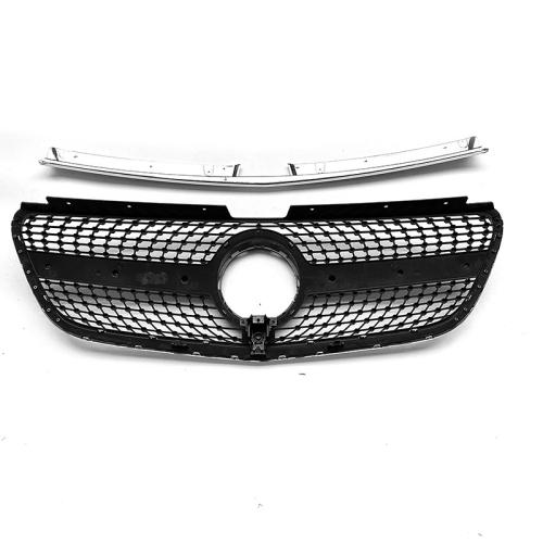 Front Grill Kühlergrill Diamant Schwarz für  Fits For Mercedes Vito W447 19-23 facelift