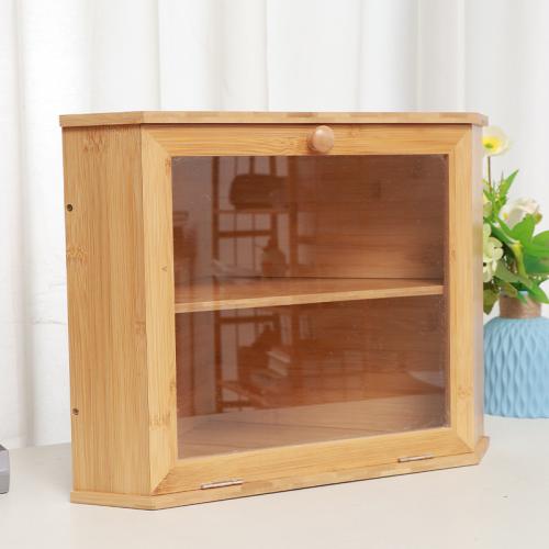 Bamboo & Acrylic Food Storage Container Box dustproof & double layer & transparent PC