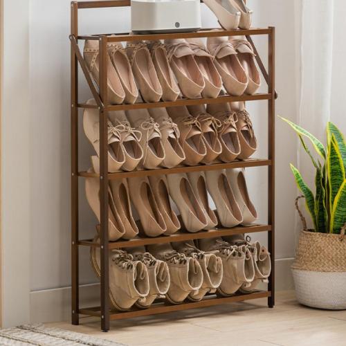 Medium Density Fiberboard & Moso Bamboo Multilayer Shoes Rack Organizer Solid brown PC