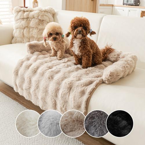 Plush & Rabbit Hair Soft Pet Sofa Mat thicken & anti-skidding & thermal Solid PC