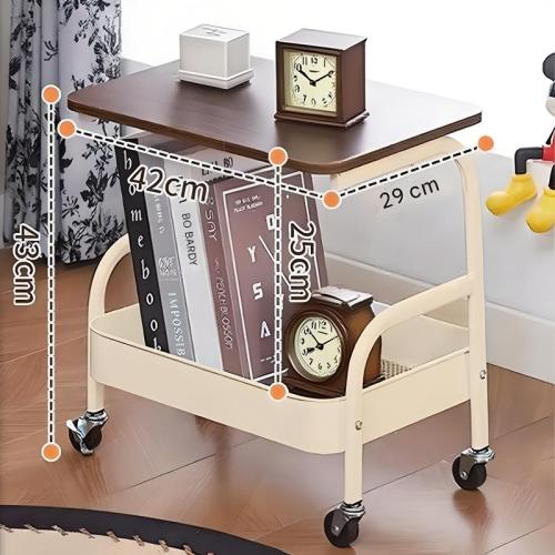 Metal & Wooden Multifunction Storage Rack with caster & double layer PC