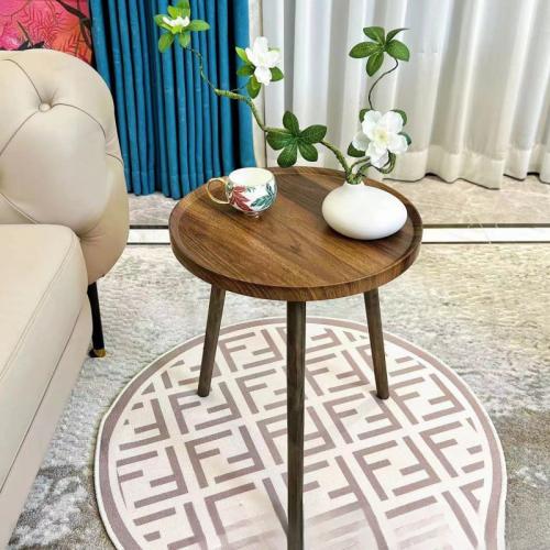 Beech wood & Medium Density Fiberboard Tea Table durable & waterproof Solid khaki PC