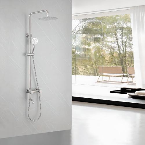 Shower System SUS 304 Stainless Steel Bathroom Faucet Set with 8 Inch Round Rainfall Showerhead