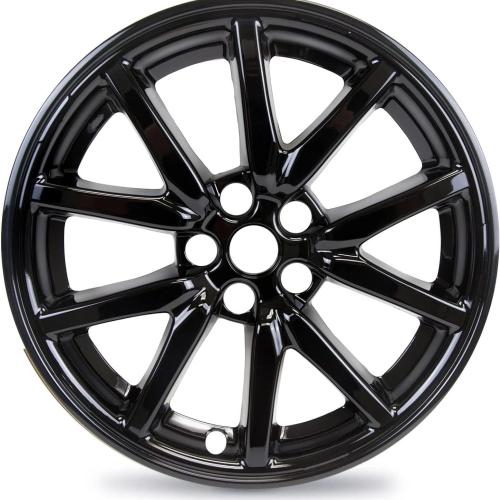 Set of 4 Gloss Black Snap On Hubcap Wheel Rim Skin Covers For 2017-2023 Tesla 3