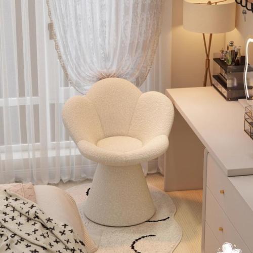 Sponge & Solid Wood & Iron & Berber Fleece 360degree rotation Casual House Chair Solid PC