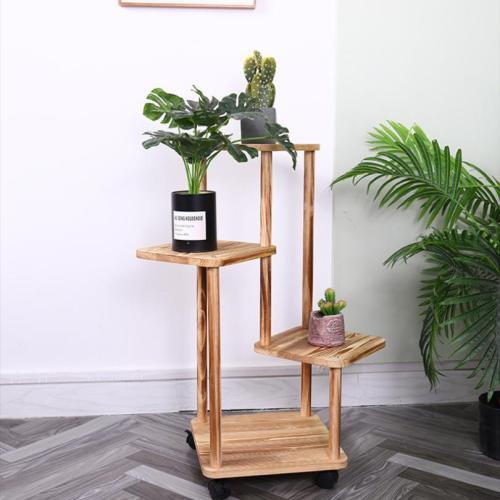 Wooden Multilayer Flower Rack hardwearing beige PC