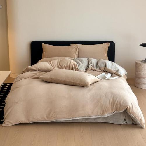 Polyester Bedding Set thicken & thermal Dayestuff Solid Set