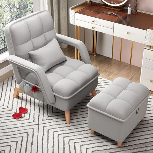 Technical Farbic & Scratch-Resistant Fabric & Sponge & Cotton Linen Sofa Bed adjustable Solid Wood PC