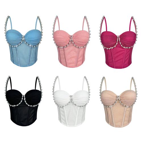 Polyester Sexy Corset & with rhinestone & skinny style PC