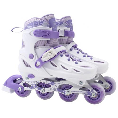 PVC adjustable Roller Skates & unisex PU Rubber & Aluminium Alloy & Cotton purple Pair