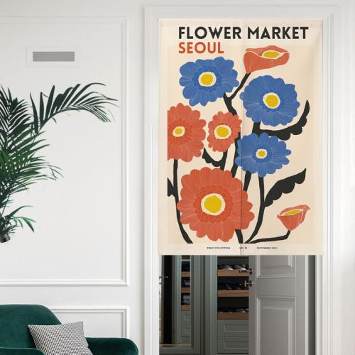 Cotton Linen shading Door Curtain printed PC