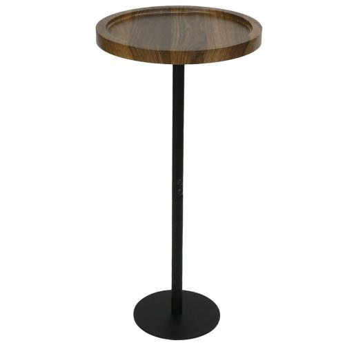 Medium Density Fiberboard & Steel Tube adjustable Side Table durable dark coffee PC