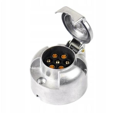 12V N Type 7 Pin Metal Towing Socket For Trailer Board Caravan Lights Aluminum
