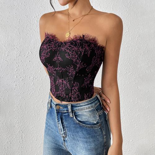 Polyester Sexy Corset & tube & skinny style purple PC