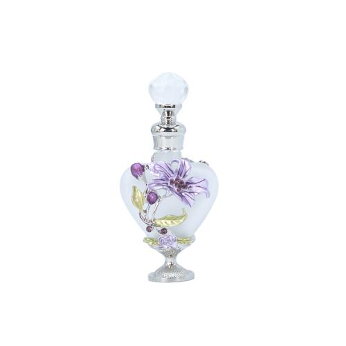 Glass & Zinc Alloy & Rhinestone Perfume Bottle, for storage & portable, enamel, more colors for choice,  PC