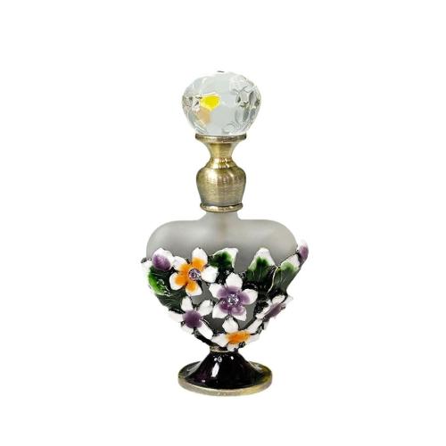 Glass & Zinc Alloy & Rhinestone Perfume Bottle, for storage & portable, enamel, more colors for choice,  PC