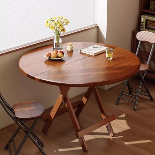 Wooden Foldable Table durable & portable Solid Dark Brown PC