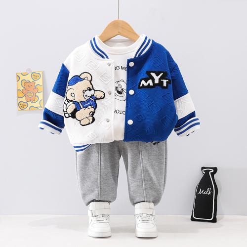 Coton Ensemble de vêtements de garçon Pantalon & Retour au début & Manteau plus de couleurs pour le choix Ensemble