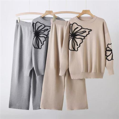 Viscose Fiber Women Casual Set autumn and winter design & two piece & loose Cotton : Set