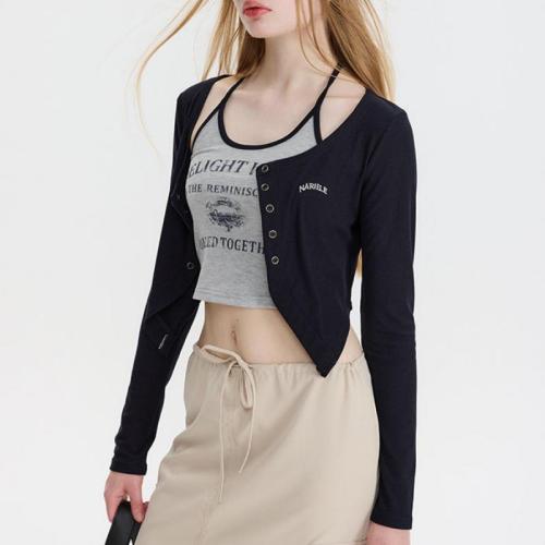 Poliéster Mujeres camiseta de manga larga, más colores para elegir,  trozo