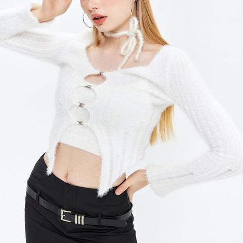 Polyamide Slim Women Sweater & hollow knitted PC