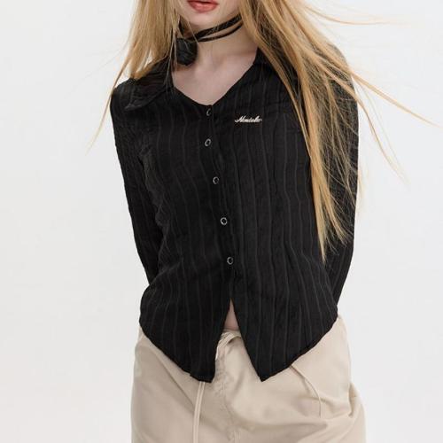 Polyester Women Long Sleeve Shirt slimming PC