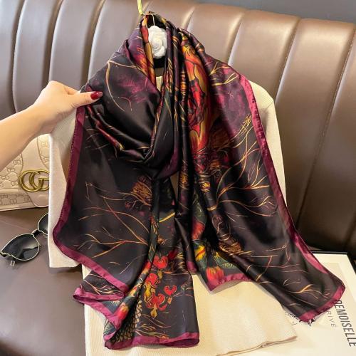 Polyester Easy Matching Silk Scarf breathable printed PC