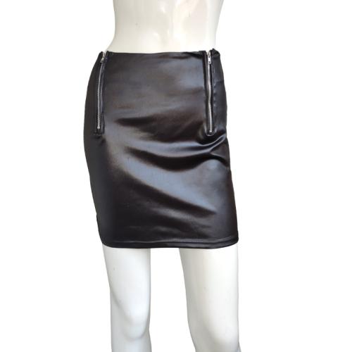 PU Leather Slim & A-line & Step Skirt Skirt Solid PC