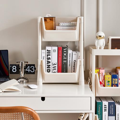 Polypropylene-PP Multilayer Storage Rack with caster beige PC