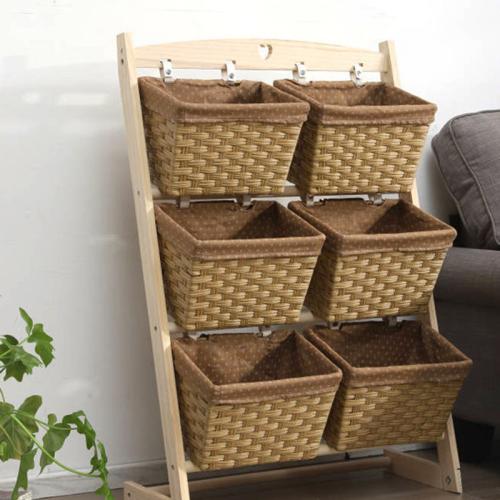 PE Plastic & Solid Wood Multilayer Storage Rack PC