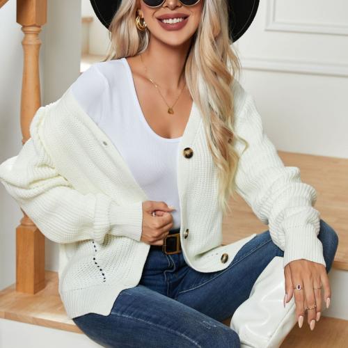 Polyester Women Knitwear & loose white PC