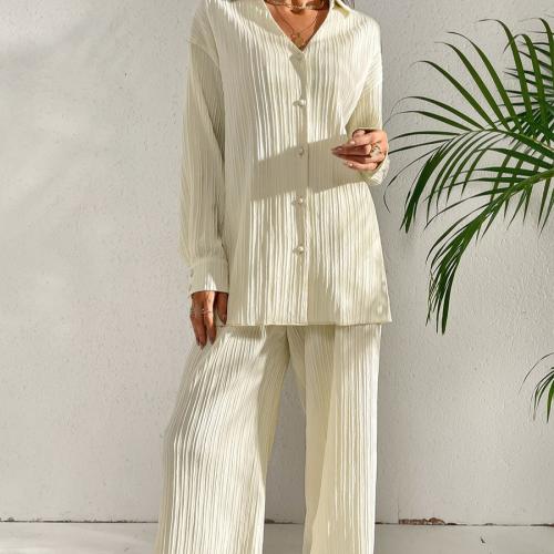 Polyester Women Casual Set & two piece & loose Pants & top Set