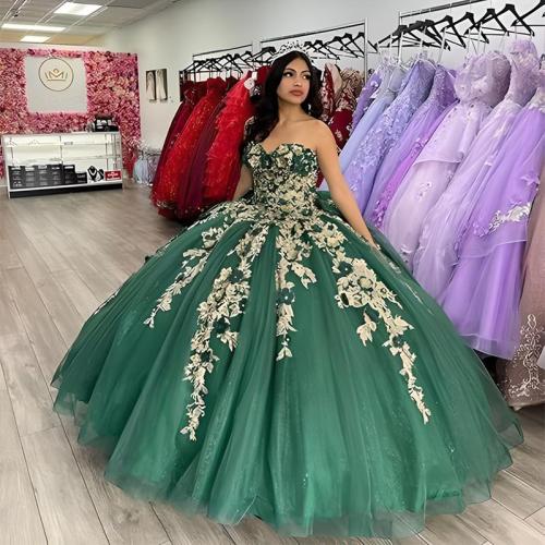 Polyester Long Evening Dress Gauze & Lace green PC