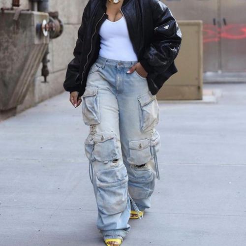 Polyester Women Long Trousers & loose PC