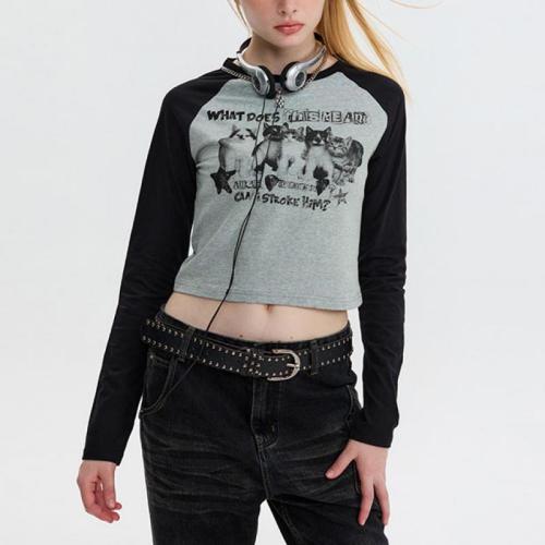 Algodón Mujeres camiseta de manga larga, más colores para elegir,  trozo