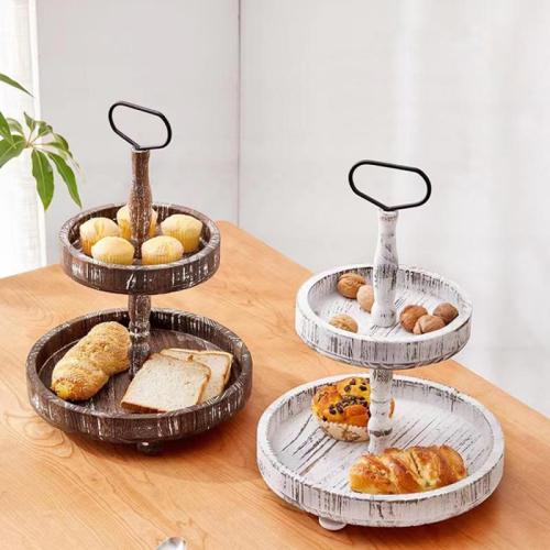 Wood Food Holder double layer PC