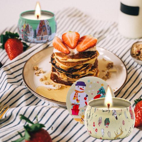 Soybean Wax Scented Candle christmas design & four piece Set