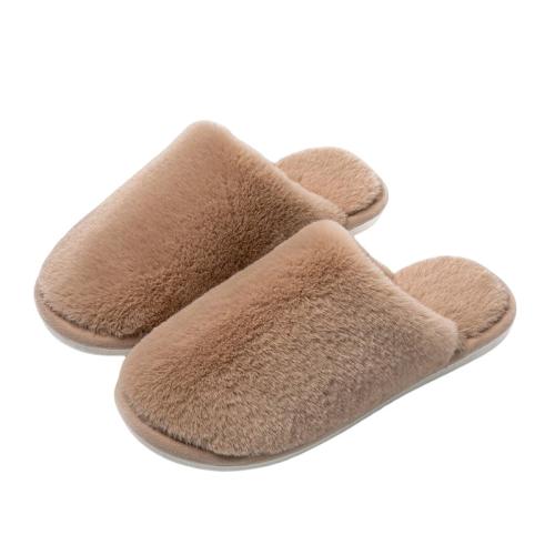 Plush & PVC Fluffy slippers hardwearing & thermal Pair