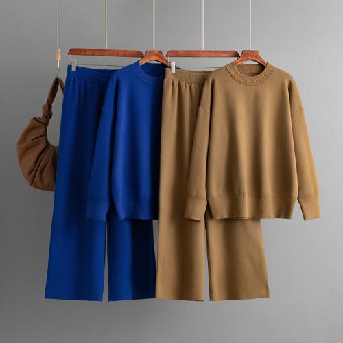 Viscose Fiber Wide Leg Trousers Women Casual Set & loose Set