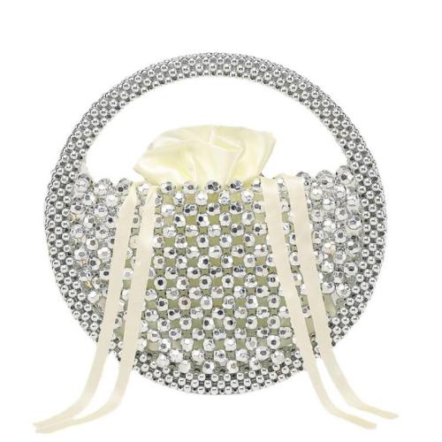 Acrylic & Polyester Easy Matching Handbag silver PC