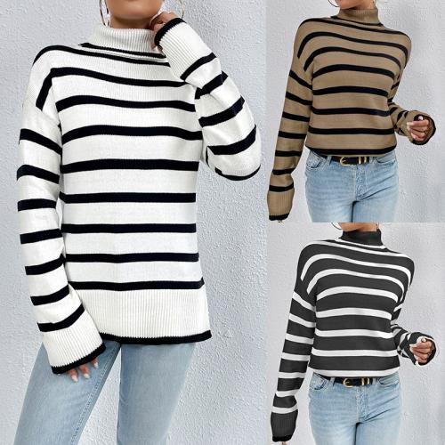 Acrylic Women Knitwear & loose & thermal striped PC