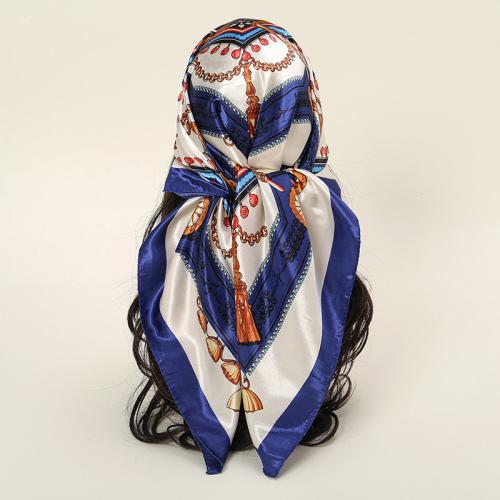 Satin Multifunction Women Scarf sun protection & thermal printed mixed pattern PC