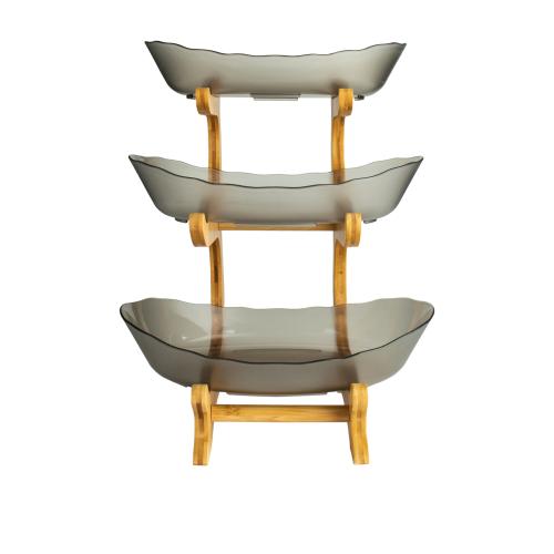 Bamboo & Plastic Dried Fruit Plate multiple pieces Set