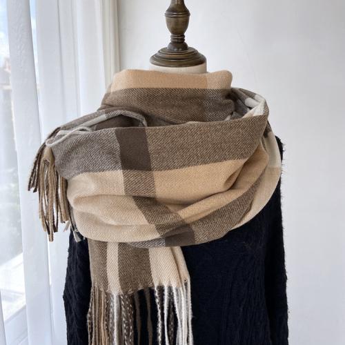 Polyester Tassels Women Scarf soft & can be use as shawl & thermal plaid PC