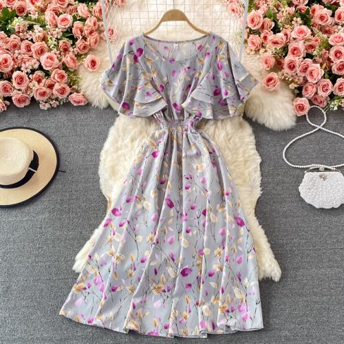 Tissu mixte Robe d’une seule pièce Imprimé Floral plus de couleurs pour le choix : pièce