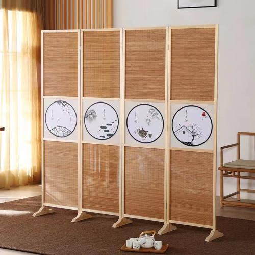 Bambusové & Masivní dřevo Podlahová obrazovka Nastavit