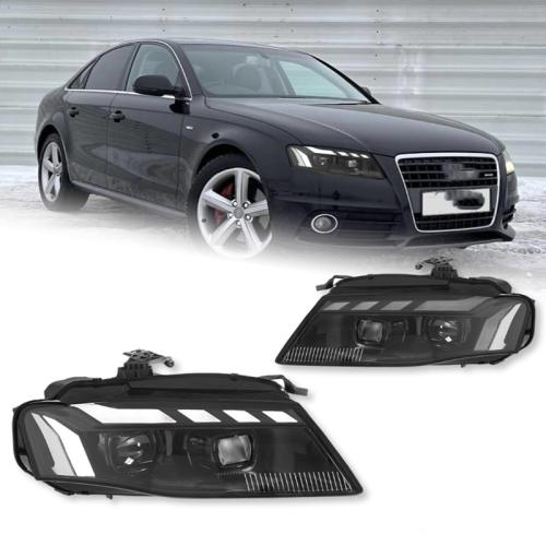 For AUDI A4 S4 2009-2010 2011 2012 LED DRL Headlights Assembly Lamps Pair LH+RH