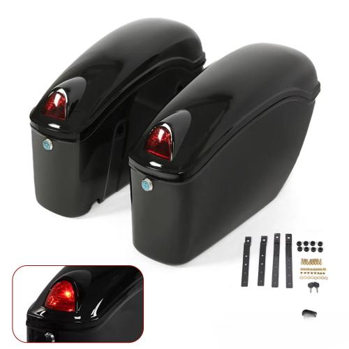 Motorcycle Universal Luggage Hard Saddle Bags For Harley Honda Yamaha Cruiser