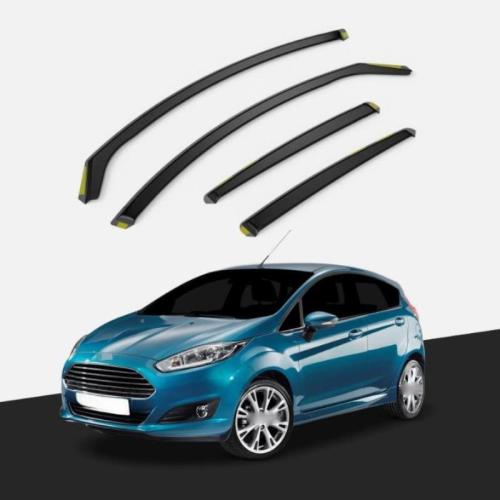 For Ford Fiesta MK7 2008-2017 5 Door Hatchback Wind Deflectors 4pc Tinted W/clip
